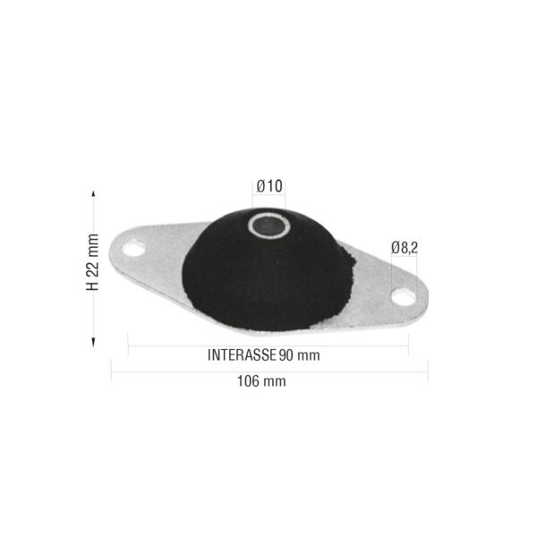 Engine support rubber, Ø10mm, Chatenet kaikki mallit , (0116042)