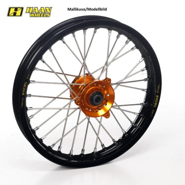 Haan wheel SX65 FRONT 25-.. 14-1,60 BLACK RIM/ORANGE HUB