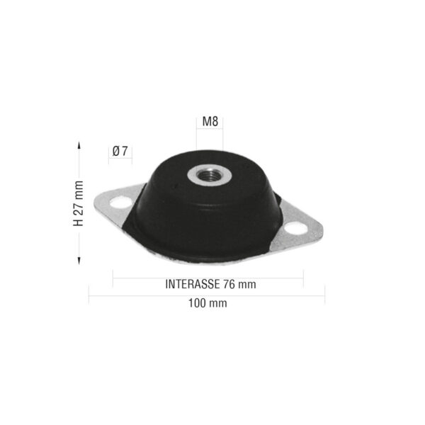 Engine support rubber, M8, Bellier Jade, Opale, Divane / Microcar MGO1-2, Virgo
