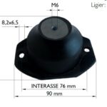 Engine support rubber, M6, Etu, Ligier JS RC / Microcar FC8,M8, MGO1-2 (1009327)