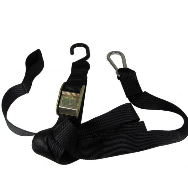 TMV Tiedowns 1.5" With Ass. Loop&coated S-Hook (2pcs)-Black