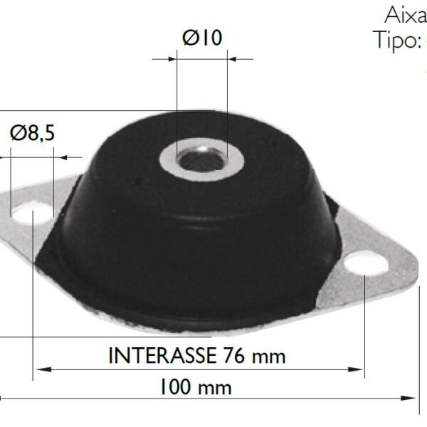 Engine support rubber, Ø10mm, Microcar 97-04, Crossline 05-08, Scouty 05-08