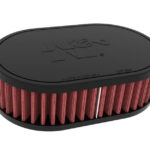 K&N Universal Clamp-On Air Filter 2-1/16"O/S Flg, 7" X 4-1/2", 2"H, Oval, W/Vent
