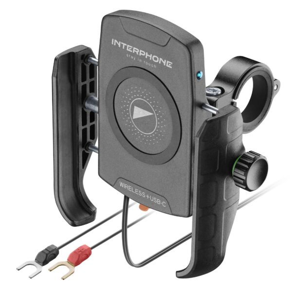 Interphone Wireless charging, phoneholder for 65-90mm wide phone, 12-32mm ba