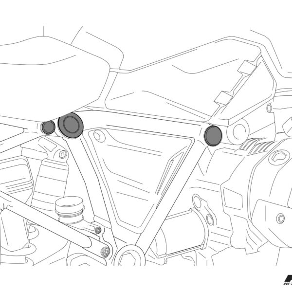 Puig Chassis Plugs Honda Monkey 125 19' C/Black