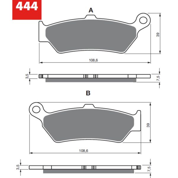 GOLDFREN Brake Pads 444 Ceramic Carbon AD