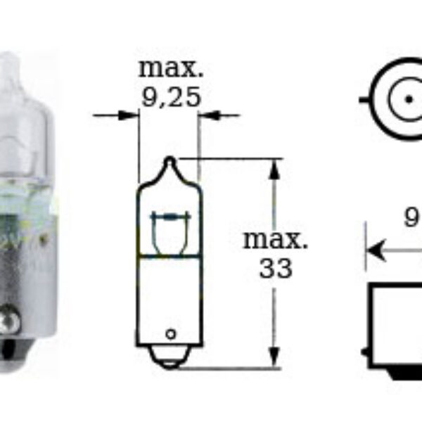 Bulb 12v H6w Bax 9s