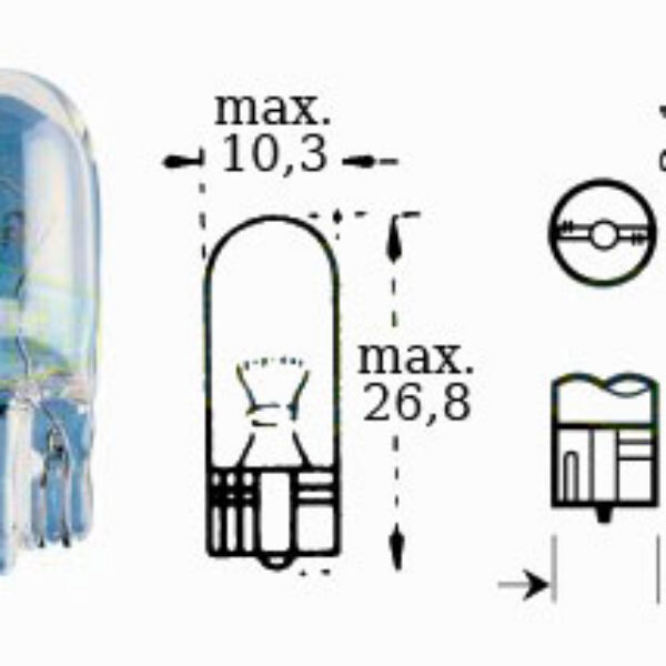 Bulb 12v 3w 2,1x9,5d