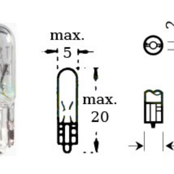 Polttimo 12v 1,2w w 2x4,6d