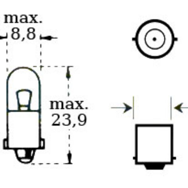 Bulb 12v 2w Ba 9s