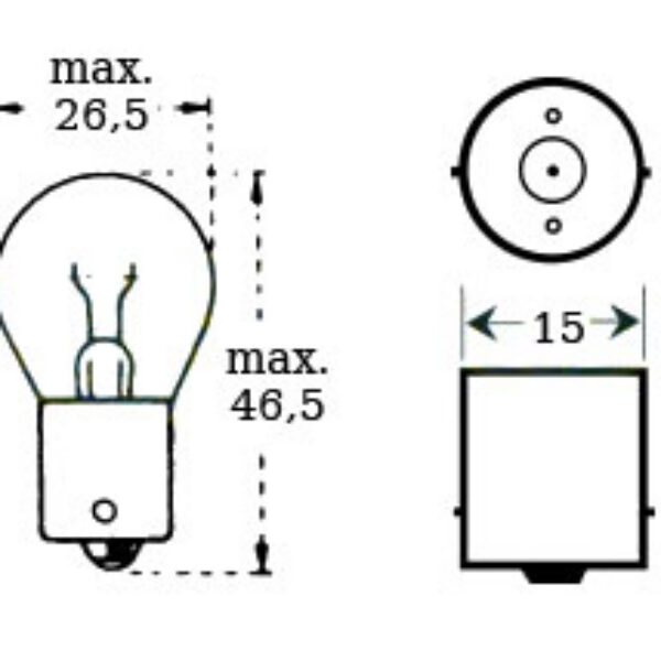 Polttimo 12v 15w Ba 15s