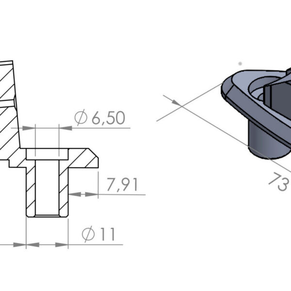 Puig Adapter Left Side For Fairing Daytona 675