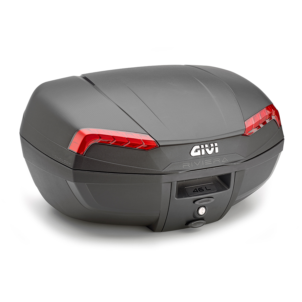 Givi TOPCASE 46L BLACK RIVIERA RED REFLEC.