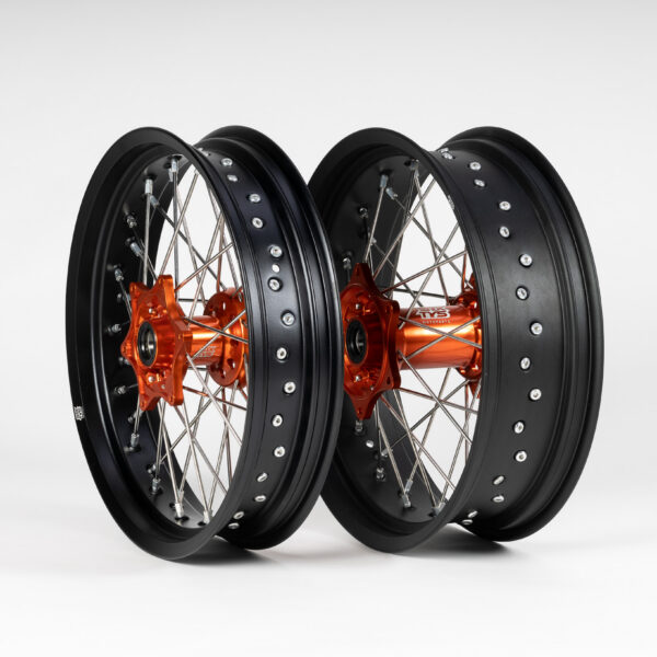Sixty5 KTM Supermoto Black/Orange wheel set 3.5-17/5.0-17