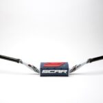 Scar Handlebar O² COLOR Ø28,6 (1 1/8) - HIGH - WHITE Bar - DARK BLUE Bar pad