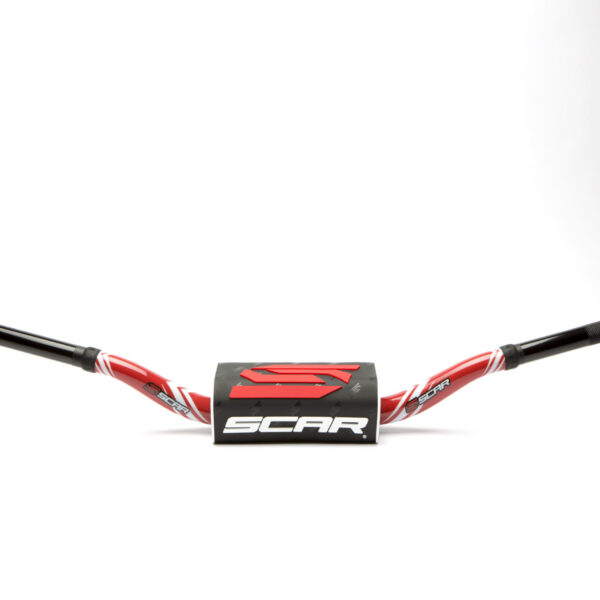Scar Handlebar O² COLOR Ø28,6 (1 1/8”) - Yamaha YZ/YZF - RED Bar - BLACK Bar pad