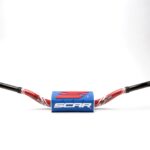 Scar Handlebar O² COLOR Ø28,6 (1 1/8) - HIGH - RED Bar - BLUE Bar pad
