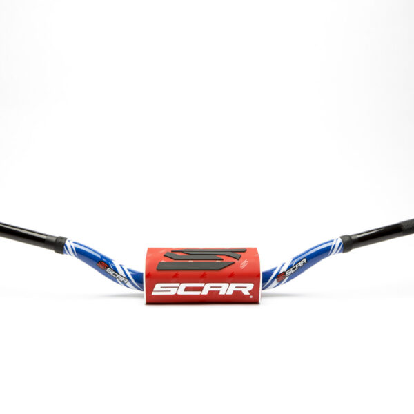Scar Handlebar O² COLOR Ø28,6 (1 1/8”) - Yamaha YZ/YZF -  BLUE Bar - RED Bar pad