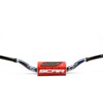 Scar Handlebar O² COLOR Ø28,6 (1 1/8) - KTM 85SX - DARK BLUE Bar - RED Bar pad