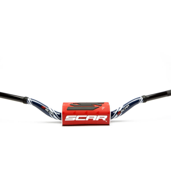 Scar Handlebar O² COLOR Ø28,6 (1 1/8”) - Yamaha YZ/YZF - DARK BLUE Bar - RED Bar