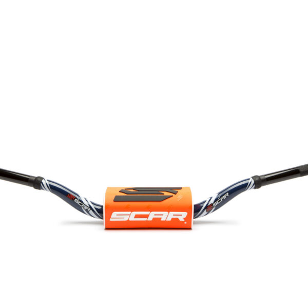 Scar Handlebar O² COLOR Ø28,6 (1 1/8”) - Yamaha YZ/YZF - DARK BLUE Bar - ORANGE
