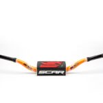 Scar Handlebar O² COLOR Ø28,6 (1 1/8) - HIGH - ORANGE Bar - BLACK Bar pad