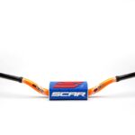 Scar Handlebar O² COLOR Ø28,6 (1 1/8) - HIGH - ORANGE Bar - BLUE Bar pad