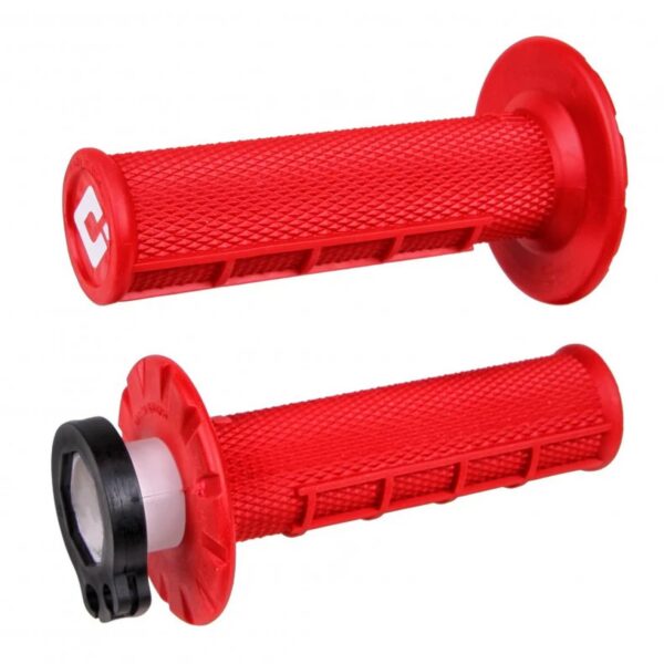 ODI Half-Waffle MX Lock-On Grip Set Red
