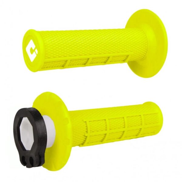 ODI Half-Waffle MX Lock-On Grip Set FLO-Yellow