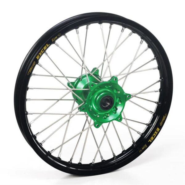 Haan Wheels Rear KX+F 03-.. 19-2,15 Black Rim - Green Hub