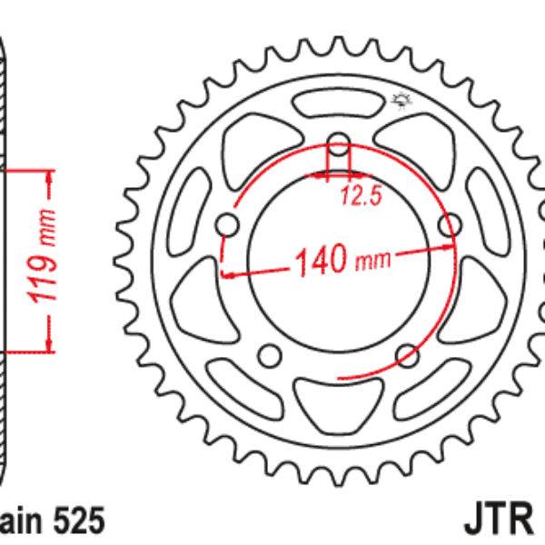 JT Rear Sprocket JTR10.42ZBK