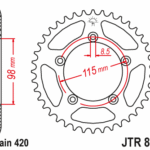 JT Rear Alu Sprocket 7075 T6 Black JTA894.46BLK