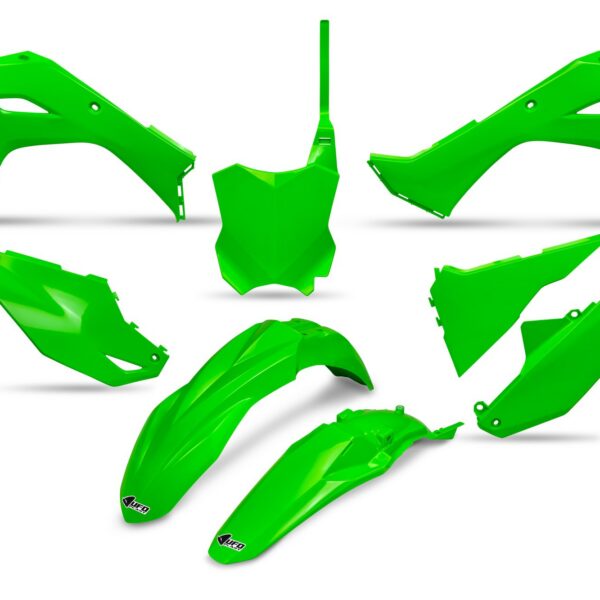 UFO Plastic kit 5-parts Neon-Green KX250F 25-.. KX450F 24-..