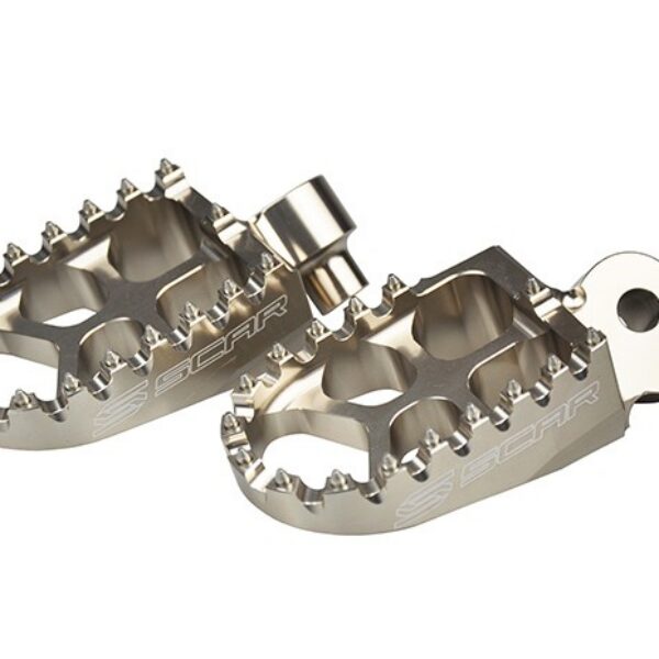 Scar Evolution Footpegs - Yamaha Titanium color