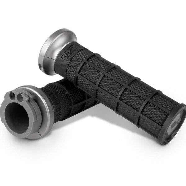 ODI Street V-TWIN Lock-On HART-LUCK Full-Waffle BLACK/Gunmetal/grey