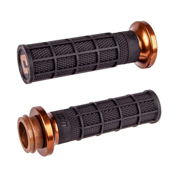 ODI Street V-TWIN Lock-On HART-LUCK Full-Waffle BLACK/Bronze/bronze