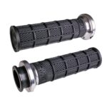 ODI Street V-TWIN Lock-On HART-LUCK Full-Waffle BLACK/Black/silver