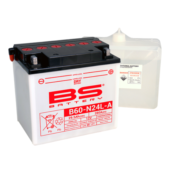 BS Battery B60-N24L-A (cp) Conventional Dry charged