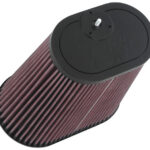K&N Universal Clamp-On Air Filter 3-1/8" Dual Flg 8-7/8" X 5-3/16"B 6-1/4" X 4