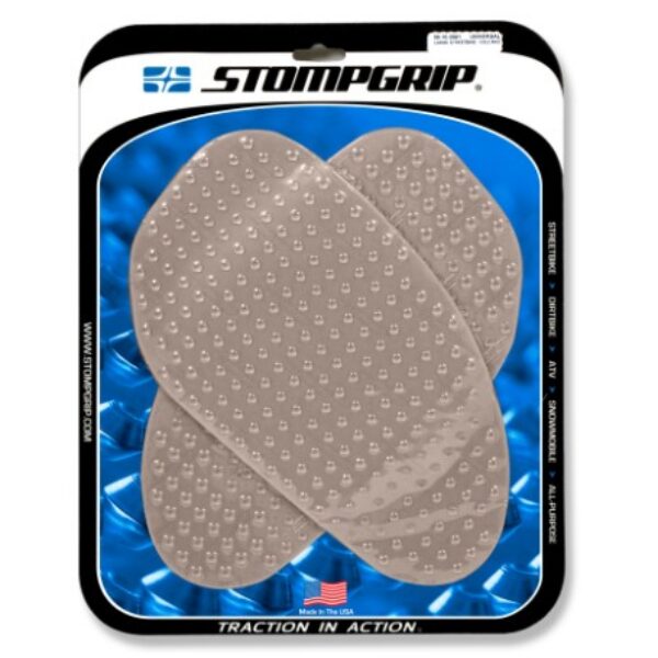 Stompgrip Universal Large Street Bike Tank Grips - Volcano : Clear