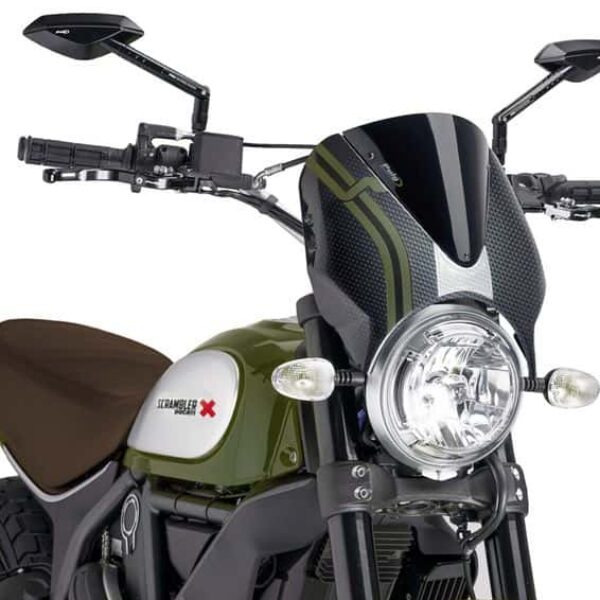 Puig Windshield New Generation Scrambler 15-17 Carb/Bla
