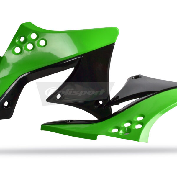 Polisport radiator scoops Kawasaki KX250F(09-12) OEM color green 05/black (6)