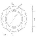 Supersprox Alu Rear sprocket Husqv. Red 46