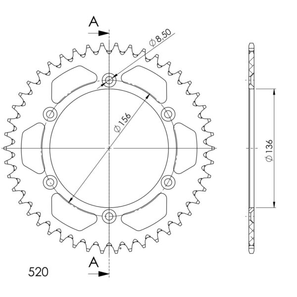 Supersprox Alu Rear sprocket Husqv. Red 46