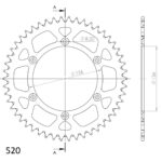 Supersprox Alu Rear sprocket Husqv. Red 50
