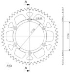 Supersprox Alu Rear sprocket Husqv. Red 51