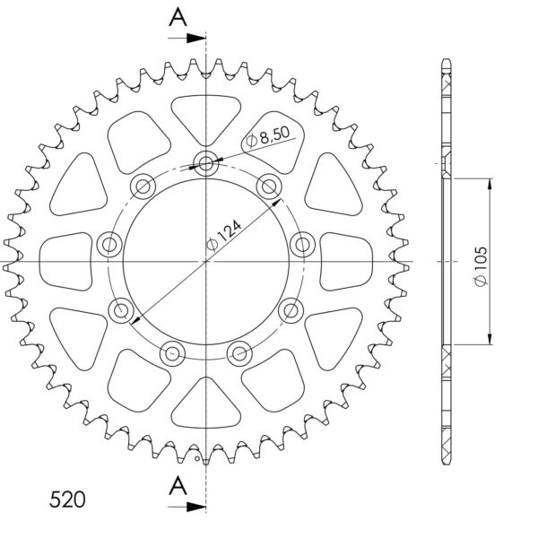 Supersprox Alu Rear sprocket TM Blue 49