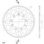 Supersprox Alu Rear sprocket TM Blue 51
