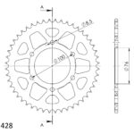 Supersprox Alu Rear sprocketYA YZF-R125 Red 48
