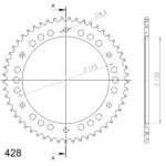 Supersprox Alu Rear sprocketYA WR125 Red 53